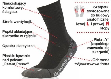 Мотоциклетные носки JJW Inmove, 2 пары, 44–46