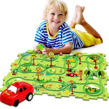 Puzzle Track Car Play Set Zabawki edukacyjne Montessori dla chłopców dziewc