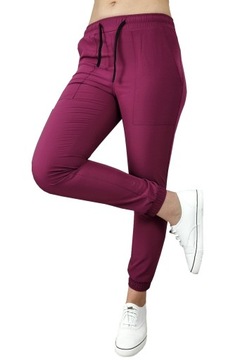 Joggery medyczne elastyczne śliwka Regular Fit M