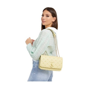 Guess Torebka Damska Rue Rose Żółta Crossbody Z Ćwiekami