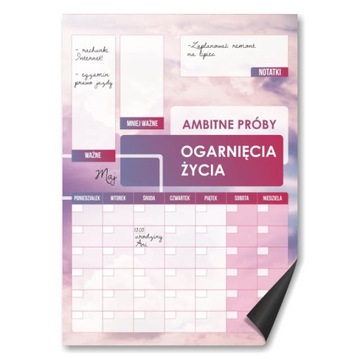 MIESIĘCZNY PLANER MAGNETYCZNY A3 magnes na lodówkę