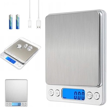 ЦИФРОВЫЕ КУХОННЫЕ ВЕСЫ 3 КГ/0,1 Г, ЗАРЯЖАЮЩИЕСЯ ОТ USB