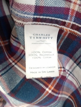 ATS koszula CHARLES TYRWHITT bawełna kratka M slim