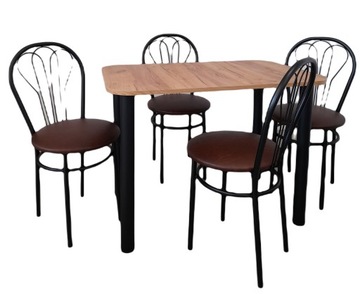 Zestaw stol 100/65 + 4 krzesla venus black