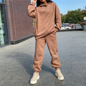 Autumn Winter Women Tracksuit Casual Fleecing Hood