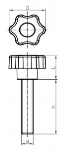 Pokrętło gwiazdowe/dociskowe 63mm ze śrubą M12x40