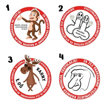 ШТРАФНЫЕ НАКЛЕЙКИ ЗА ПЛОХУЮ ПАРКОВКУ, 50 ШТ.