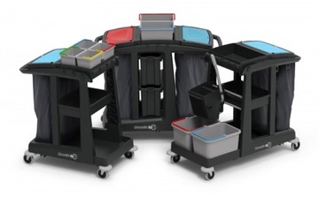 Тележка для уборки пола Numatic EM3 с полками и мешком для мусора