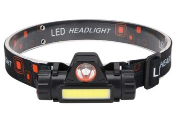 Latarka Czołowa Mocna COB LED Czołówka 4w1 na USB