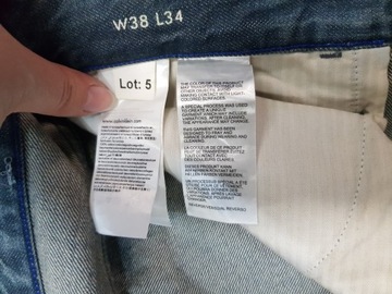 CALVIN KLEIN Jeans wycierane jeansy męskie NOWE 38/34 pas 104