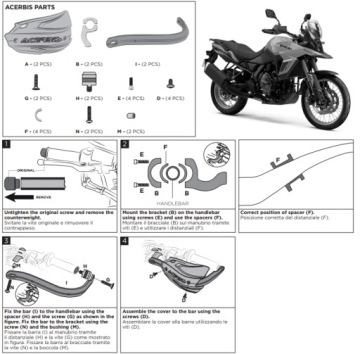 Acerbis Handbars Endurance - X hand guards SUZUKI V-STROM 800 DE Мотоцикл