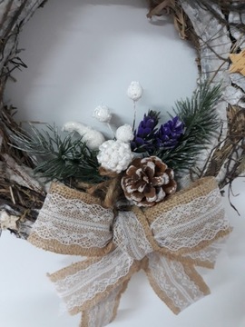 РОЖДЕСТВЕНСКИЙ ВЕНОК НА ДВЕРЬ, натуральный бохо ПЛАТЬЕ