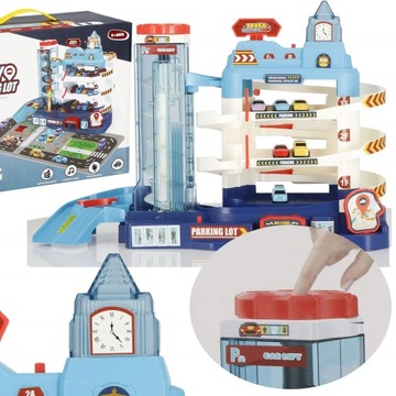 ПАРКОВКА ДЛЯ АВТОМОБИЛЕЙ ГОНОЧНАЯ ТРАССА ГАРАЖНАЯ ГОРКА + НАБОР 6 АВТОМОБИЛЕЙ