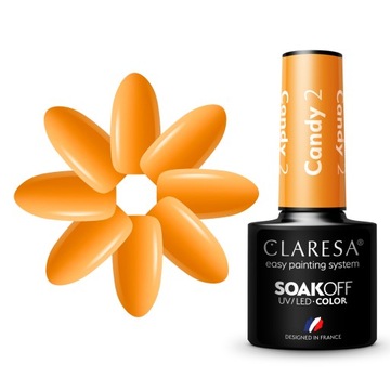CLARESA POMARAŃCZOWY LAKIER HYBRYDOWY CANDY 2 5ml