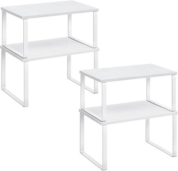 PÓŁKI REGAŁ ORGANIZER KOMPLET 2 x 2 STYL LOFT INDUSTRIALNY BIAŁY - 30 cm -