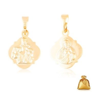 PIĘKNY MEDALIK DWUSTRONNY MAŁY SZKAPLERZ 18K STAL CHIRURGICZNA + GRATIS