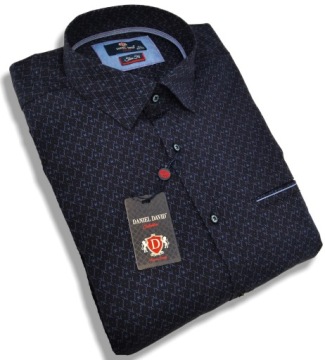 РУБАШКА МУЖСКАЯ D.DAVID 1024 ТЕМНО-СИНЯЯ С УЗОРОМ РАЗМЕР L 41/42