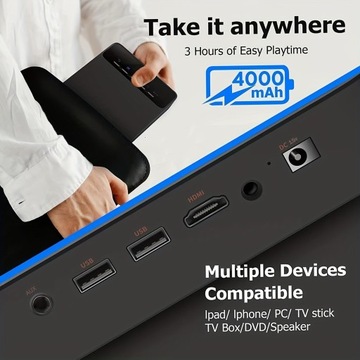 2023 New Mini Portable Projector 4K Supported Outdoor Proj