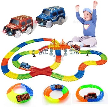 TOR SAMOCHODOWY ŚWIECĄCY 360el + 2 AUTKA MAGIC TRACKS MOST 1808