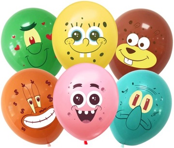 ZESTAW BALONÓW Z NADRUKIEM SpongeBob DEKORACJA URODZINOWA NA IMPREZE
