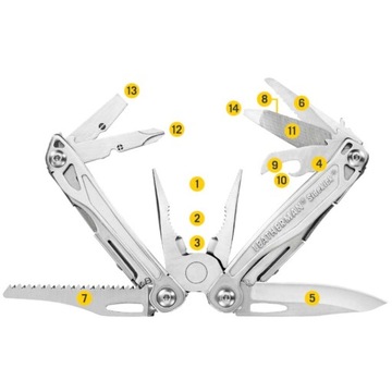 Оригинальный американский мультитул Leatherman Sidekick 14 инструментов + кейс