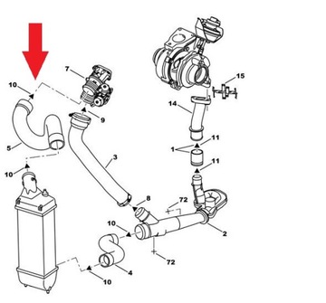 ШЛАНГ ТУРБОИНТЕРКУЛЕРА CITROEN C5 2.0 HDi