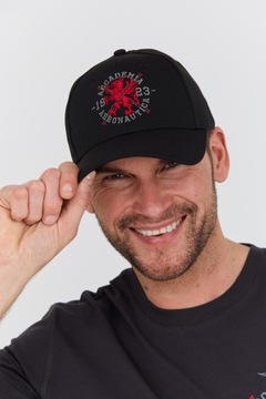 AERONAUTICA MILITARE Czarna czapka z haftowanym logo