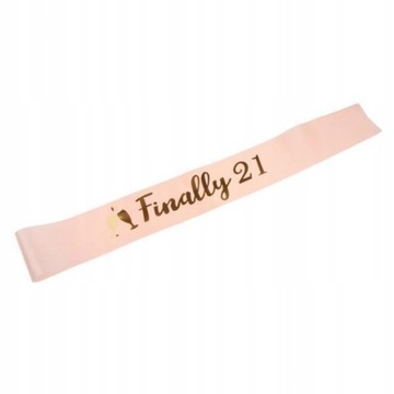 6xFinally 21 Satynowa szarfa Doping na urodziny