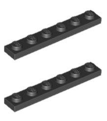 LEGO Płytka 1x6 Czarny 366626 3666 - 2szt