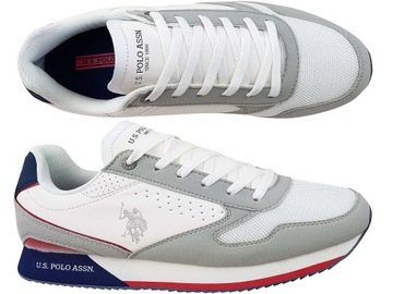 U.S. POLO ASSN SNEAKERS BUTY MĘSKIE LEKKIE SZARE