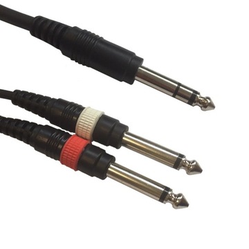 Kabel duży jack stereo - 2 x duży jack mono 3m