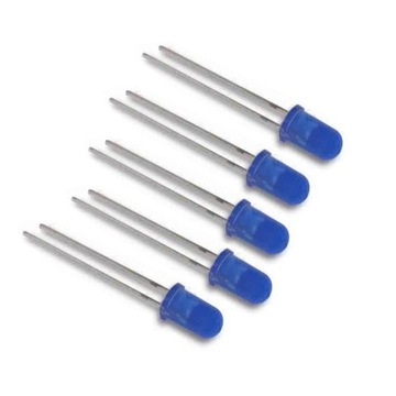 5x светодиодов 5 мм СИНИЙ МИГАЮЩИЙ МАТОВЫЙ REZ 12 В