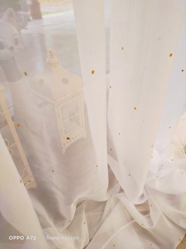 Штора-вуаль ЭКСТРА, горошек, ЗОЛОТО, люверсы, ажур, ПАНЕЛИ