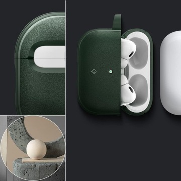 Etui Spigen Caseology do AirPods Pro 2/1, piaskowe matowe z karabińczykiem