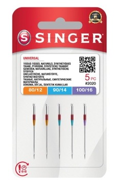 IGŁY PÓŁPŁASKIE UNIWERSALNE SINGER 2020/MIX - 5szt