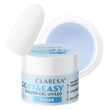CLARESA Soft & Easy 45g ŻEL BUDUJĄCY DO PAZNOKCI SAMOPOZIOMUJĄCY CLEAR