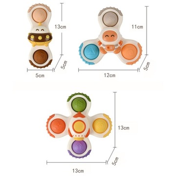 СПИННЕР С ПРИСОСКОЙ СЕНСОРНАЯ ВАННА ПОДАРОЧНАЯ ПОГРЕМКА 3 ШТ.