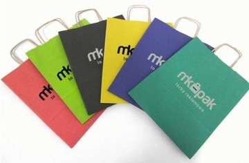 TORBA PAPIEROWA Z LOGO A4 KOLOR 24x10x32 100 SZT