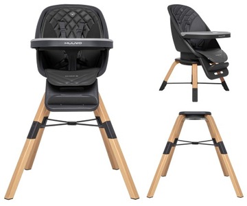 MUUVO CHOC 2 KRZESEŁKO DO KARMIENIA 360 STOPNI TABORET FOTELIK 3w1 GRAPHITE