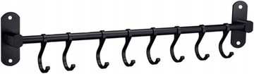 Wieszak przybory kuchenny reling uchwyt stal 8 hak