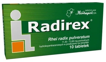 RADIREX lek doustny rzewień na zaparcia 10 tabl.