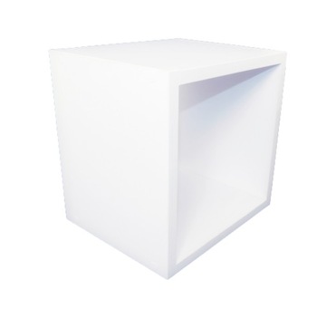 Полка квадратная БЕЛАЯ 30х30х25 Куб белый подвесной