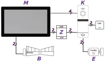 Видеодомофон Vidos M11B-X S11-1 X WiFi Full HD RFID-считыватель