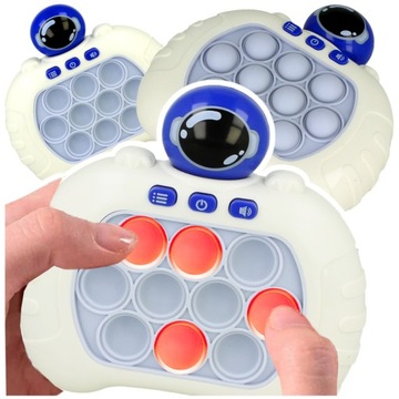 GRA ZRĘCZNOŚCIOWA POP IT POPIT ELEKTRYCZNA ANTYSTRESOWA LED DŹWIĘKI KOSMOS