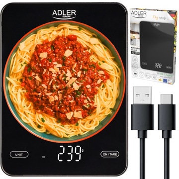 АККУМУЛЯТОРНЫЕ СЕНСОРНЫЕ КУХОННЫЕ ВЕСЫ СТЕКЛЯННЫЕ С LED USB 10 КГ