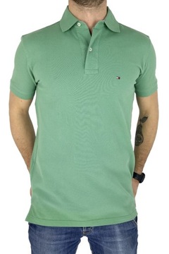 TOMMY HILFIGER T-Shirt Polo męski zielony TTH01