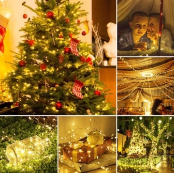 200 СВЕТОДИОДНЫХ МИКРОПРОВОДНЫХ ЛАМП ДЛЯ USB, теплый белый.