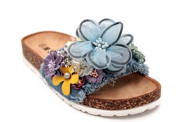 WS1915-11 ПРОФИЛИРОВАННЫЕ ШЛЕПАНКИ С ЦВЕТАМИ, размер 38