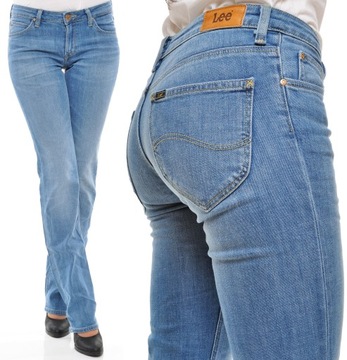 LEE spodnie BLUE jean SLIM straight MARLIN W27 L35