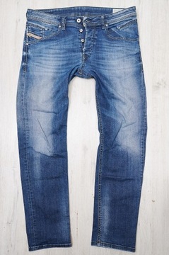 DIESEL BELTHER JEANS spodnie męskie granatowe PREMIUM 34/30 pas 90